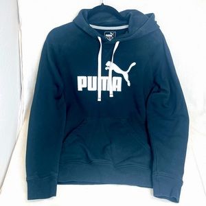 Puma black pullover sweater women’s white logo and details SIZE M USED